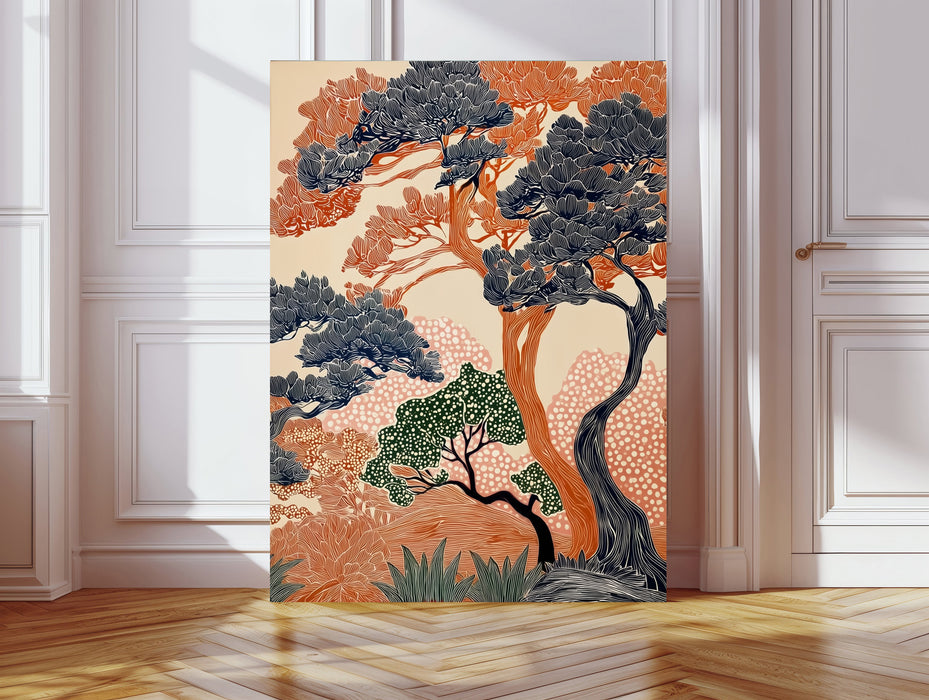 Japanese Forest Set Of Two Landscape Art Prints