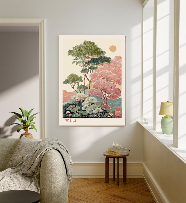 Japanese Tree Landscape Vintage Art Print