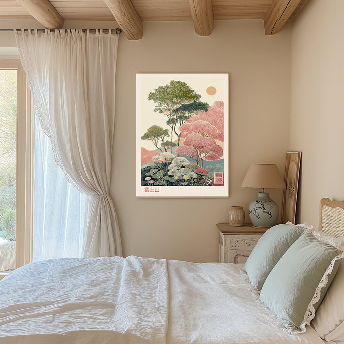 Japanese Tree Landscape Vintage Art Print
