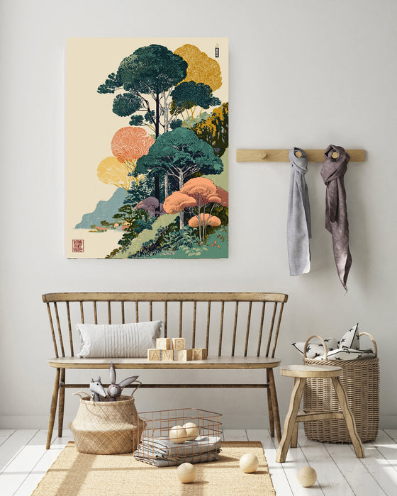 Japanese Mountain Forest Art Print