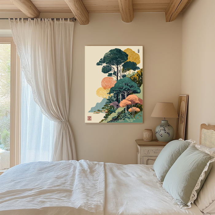 Japanese Mountain Forest Art Print