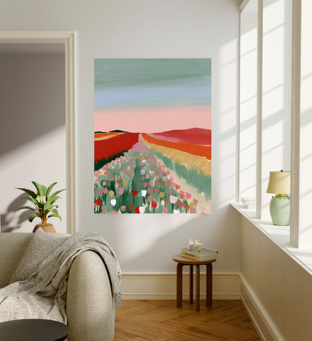 Tulip Fields Landscape Art Print