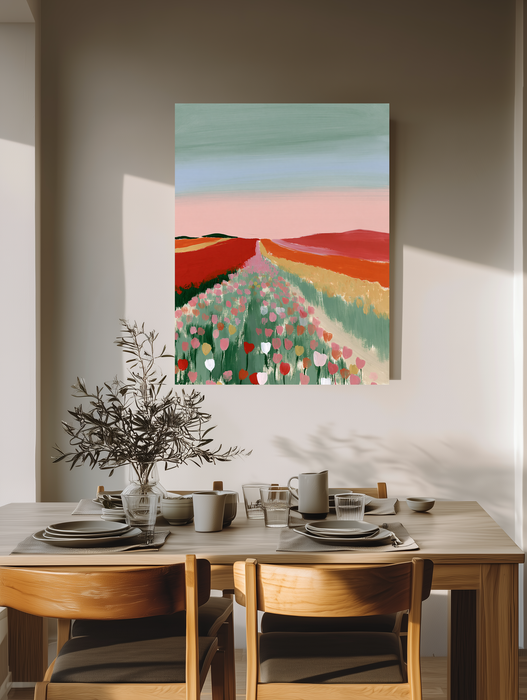 Tulip Fields Landscape Art Print