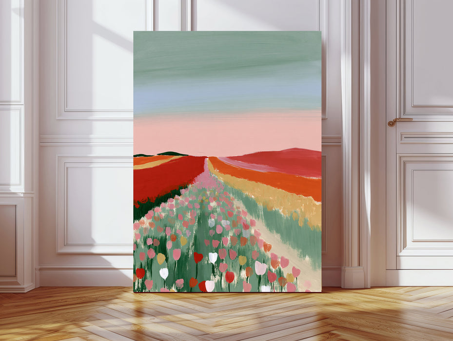 Tulip Fields Landscape Art Print