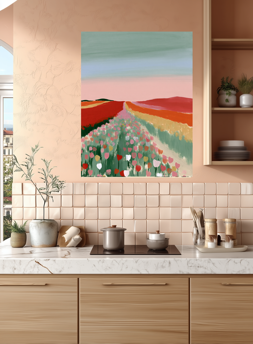 Tulip Fields Landscape Art Print