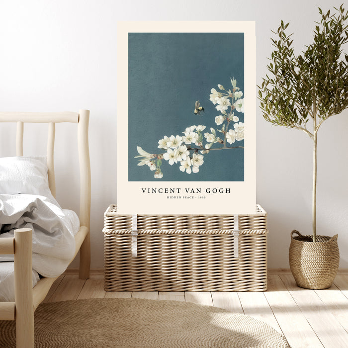 Blossom & Bee – Van Gogh  Floral Art Print in Slate Blue