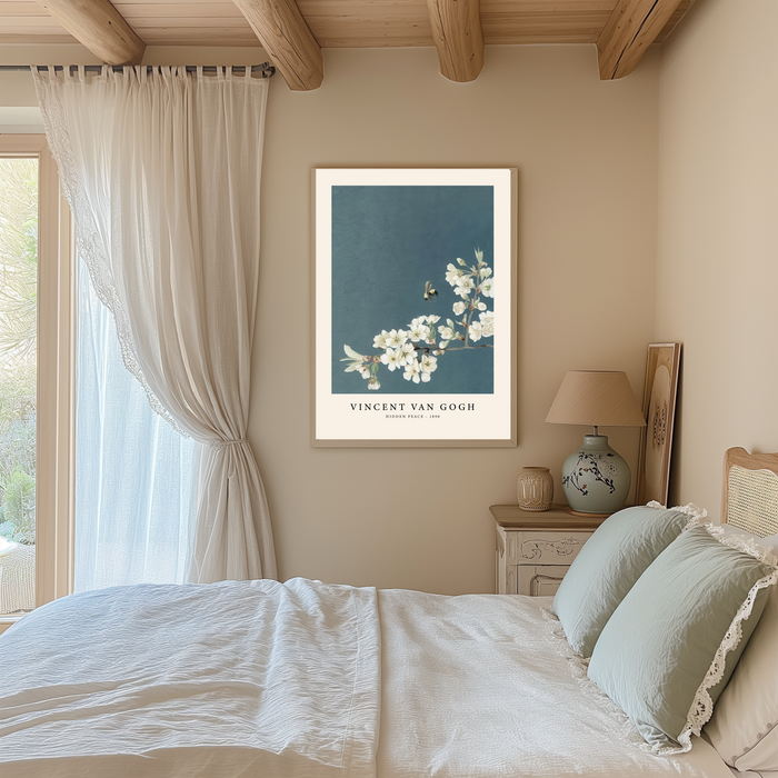 Blossom & Bee – Van Gogh  Floral Art Print in Slate Blue