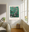 Pink almond blossom on emerald green, Van Gogh inspired art print, Stanley Street Studio