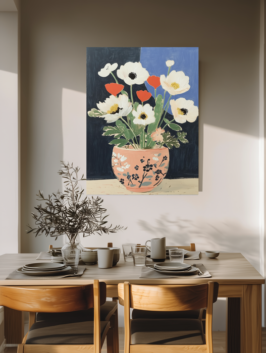 Vintage Vase Floral Art Print | Botanical Wall Art