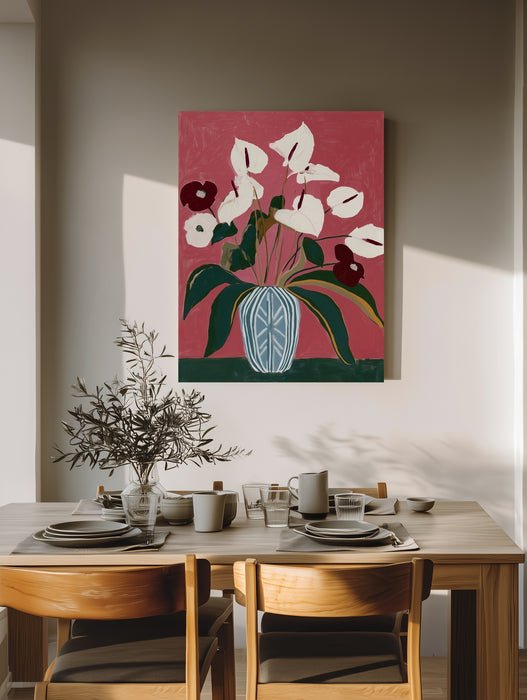 Anthurium Bouquet Art Print | Botanical Floral Wall Art
