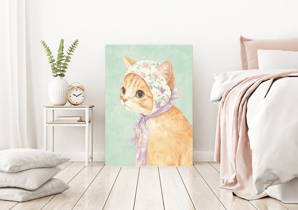 Vintage Nursery Cat Art Print