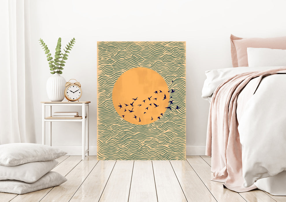 Japanese Sunset Landscape Art Print