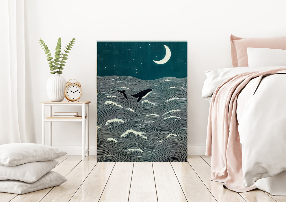 Japanese Woodblock Orca Whale Art Print