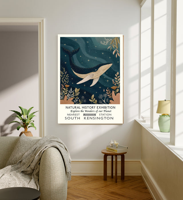 Natural History Midnight Whale Museum Art Print