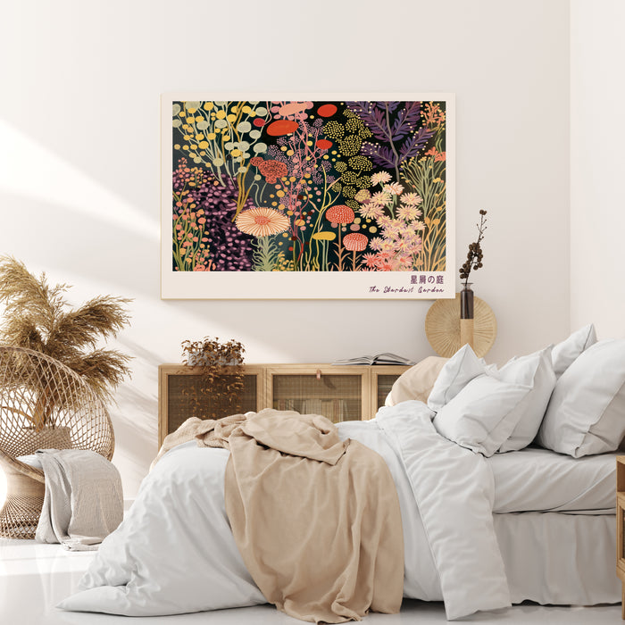 The Stardust Garden, Japanese Wildflower Botanical Art Print