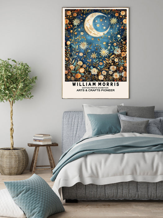 William Morris Inspired Midnight Garden Art Print