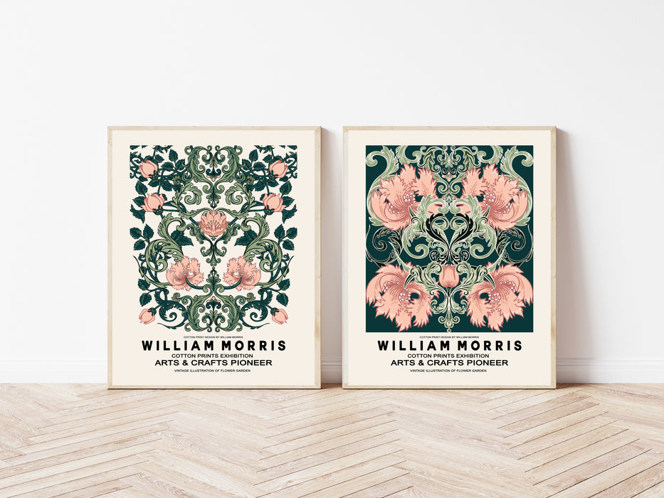 Gallery Wall Sets Peach and Green William Morris Prints