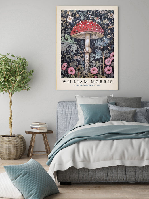 William Morris Inspired Mushroom Flower Art Print