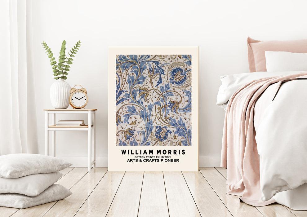 William Morris Vintage Blue Art Print