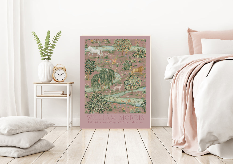 William Morris Owl and Willow Pink Art Print