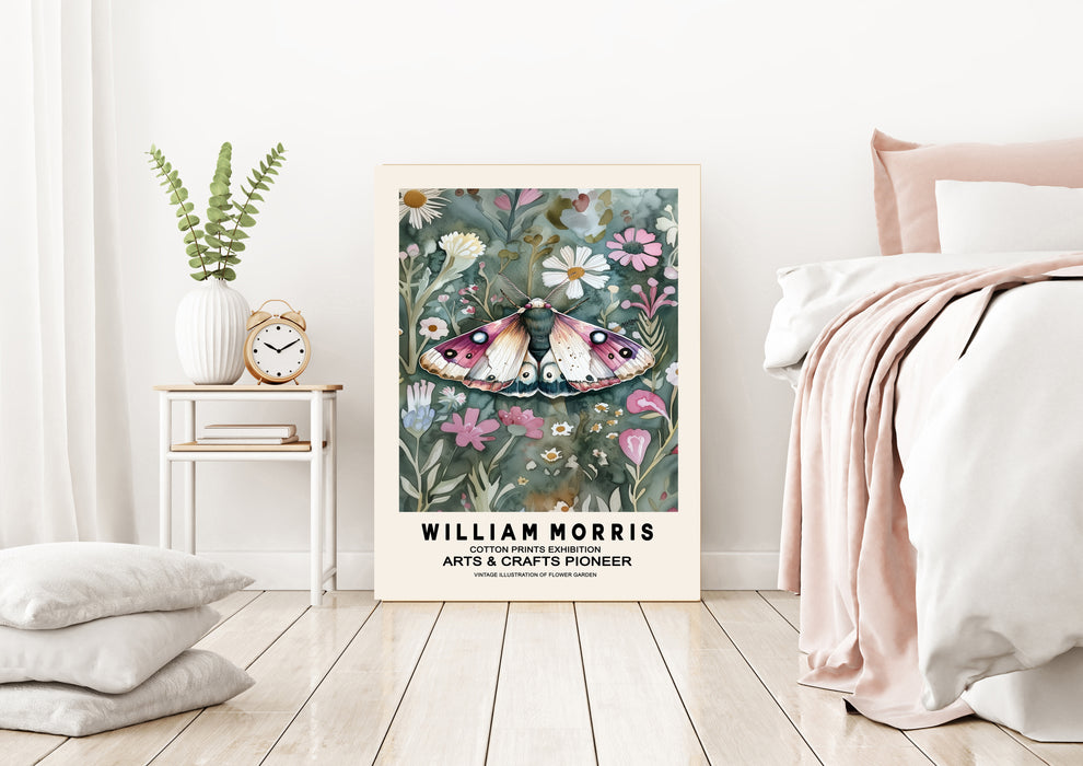 William Morris Butterflies Flower Art Print