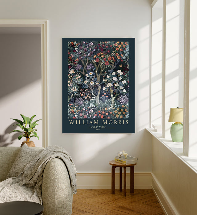 William Morris Willow Navy Art Print