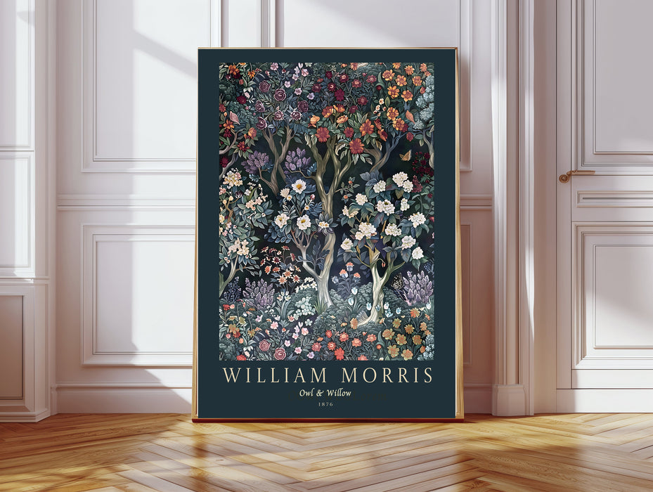 William Morris Willow Navy Art Print