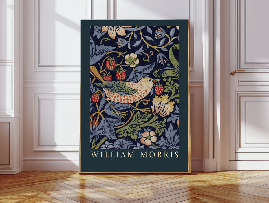 William Morris Botanical Bird Art Print