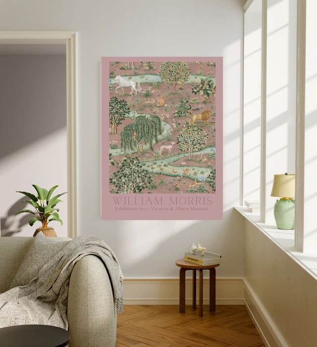William Morris Owl and Willow Pink Art Print