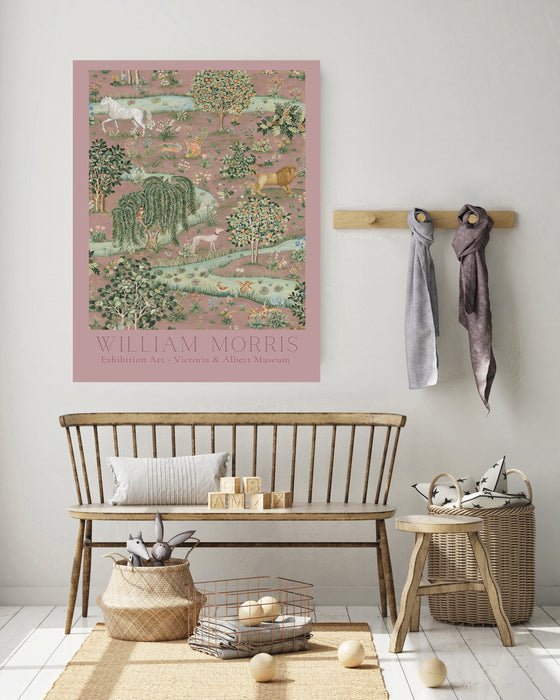 William Morris Owl and Willow Pink Art Print
