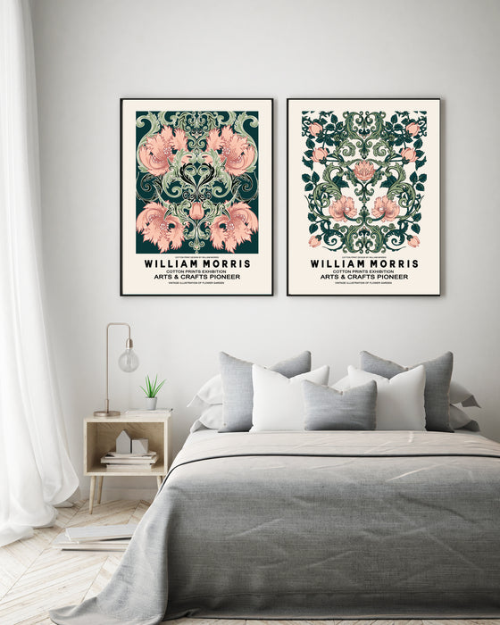 Gallery Wall Sets Peach and Green William Morris Prints