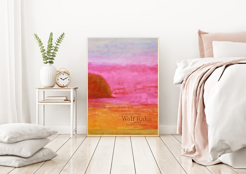 Wolf Kahn Pink and Orange Trees Landscape Art Print