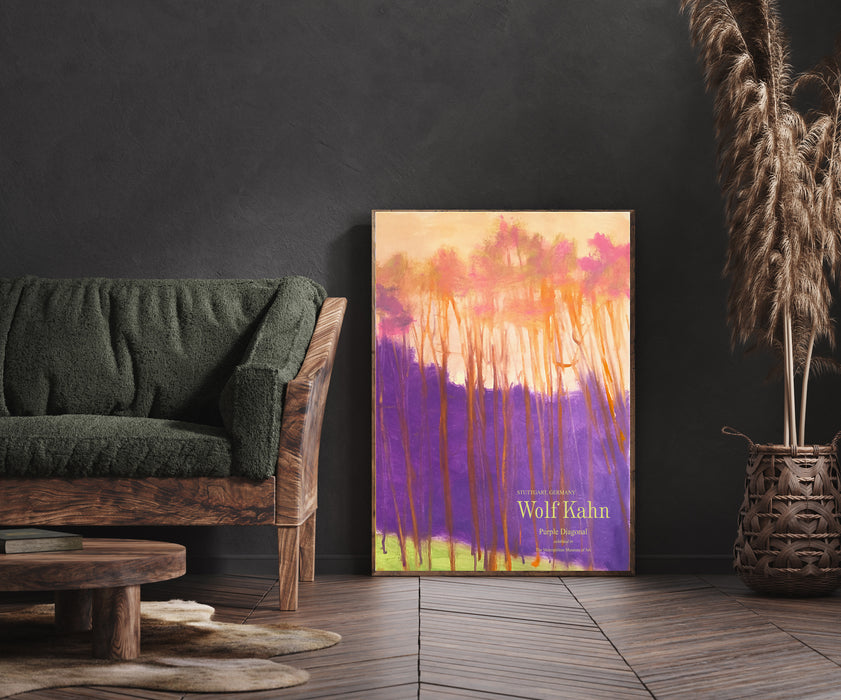 Wolf Kahn Purple and Orange Trees Landscape Art Print