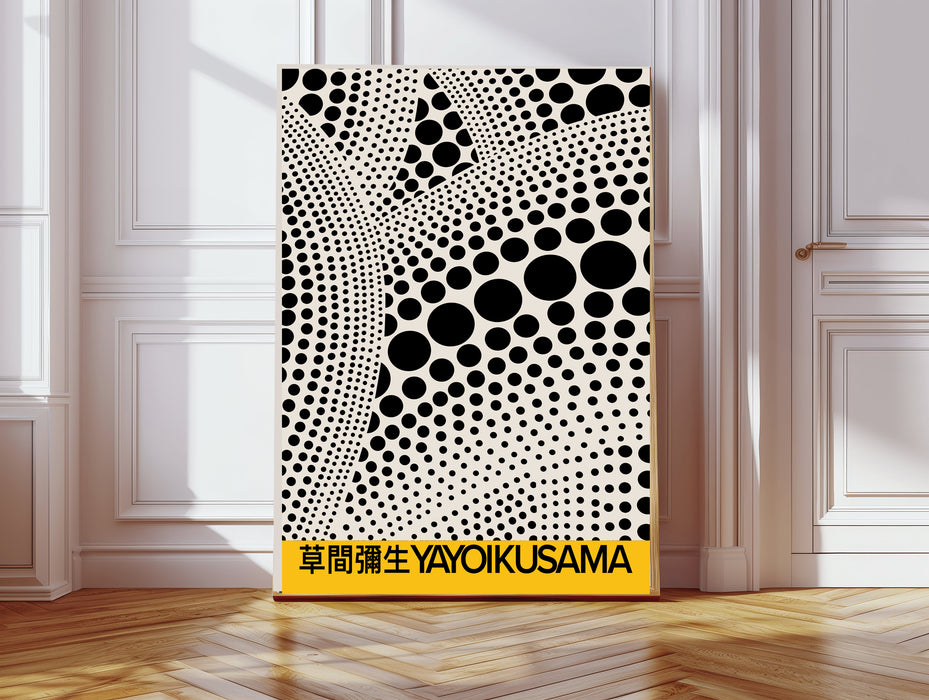 Japanese Yayoi Kusuma Black and Yellow Dots Art Print