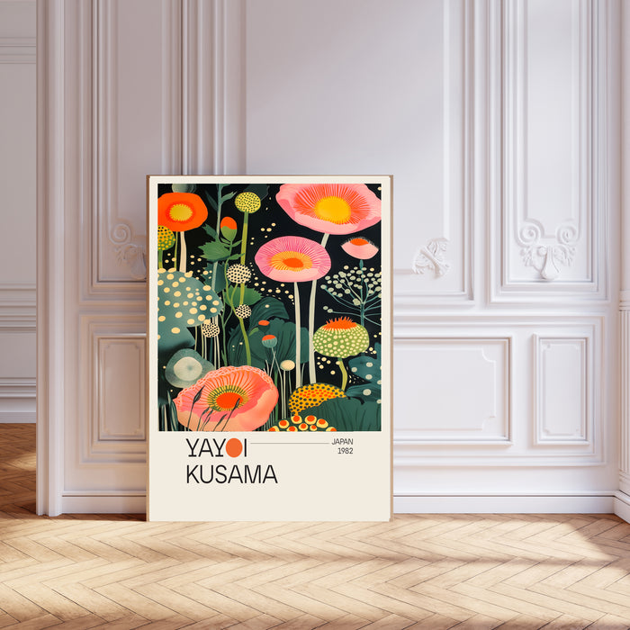 Yayoi Kusama Inspired Flower Art Print