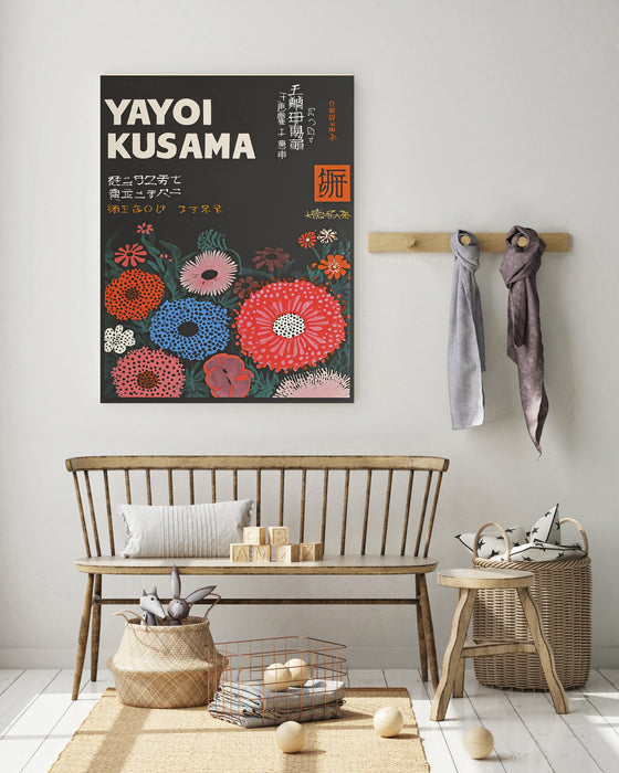 Japanese Yayoi Kusama Inspired Flower Exhibition Art Print