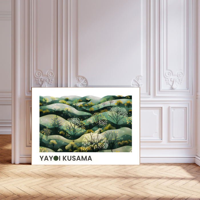 Yayoi Kusama landscape Green Hills  Art Print