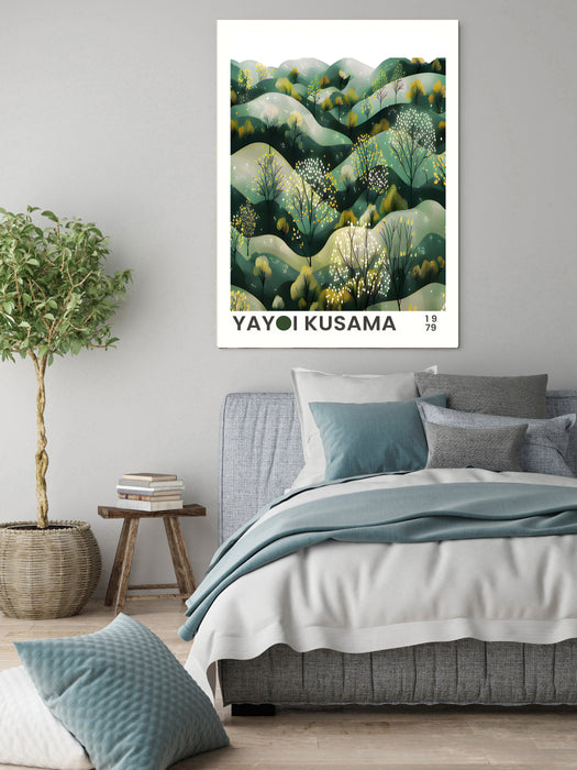 Yayoi Kusama landscape Green Hills  Art Print