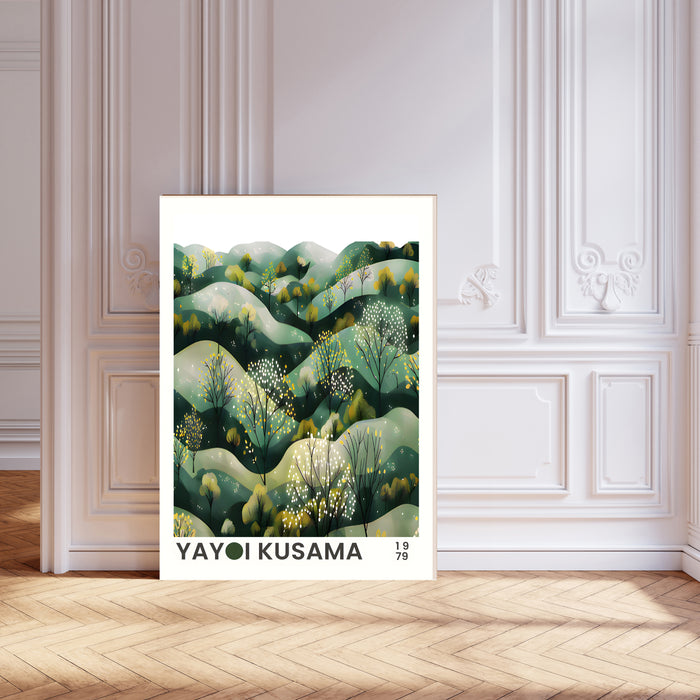 Yayoi Kusama landscape Green Hills  Art Print