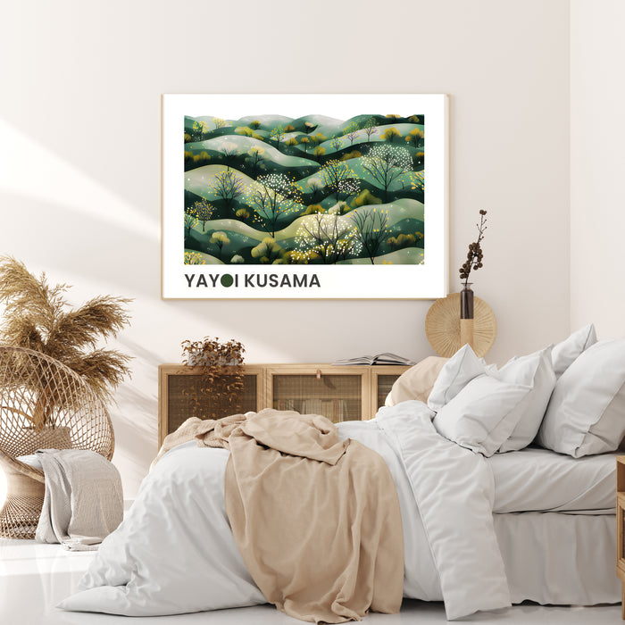 Yayoi Kusama landscape Green Hills  Art Print