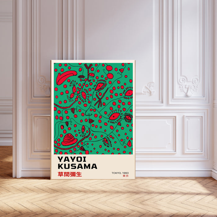 Yayoi Kusama inspired Green art Print