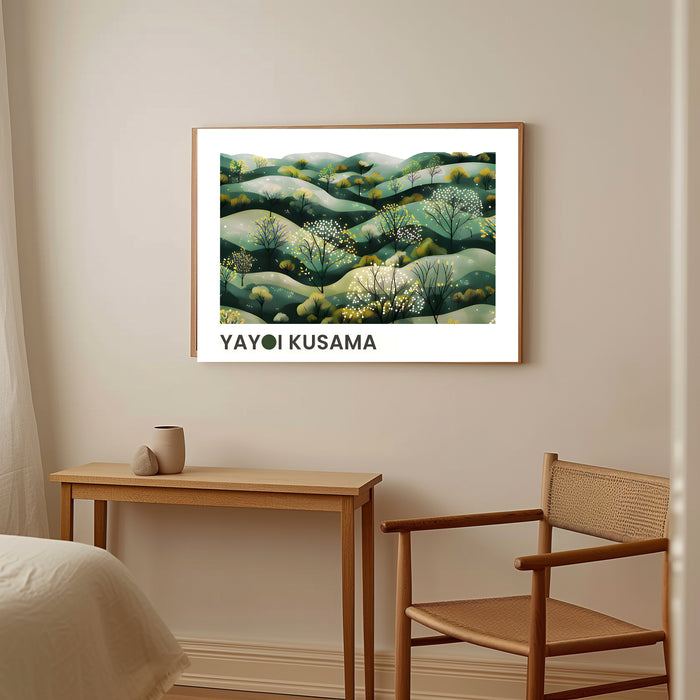 Yayoi Kusama landscape Green Hills  Art Print