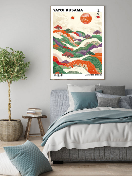 Yayoi Kusama Inspired Japanese Garden Art Print