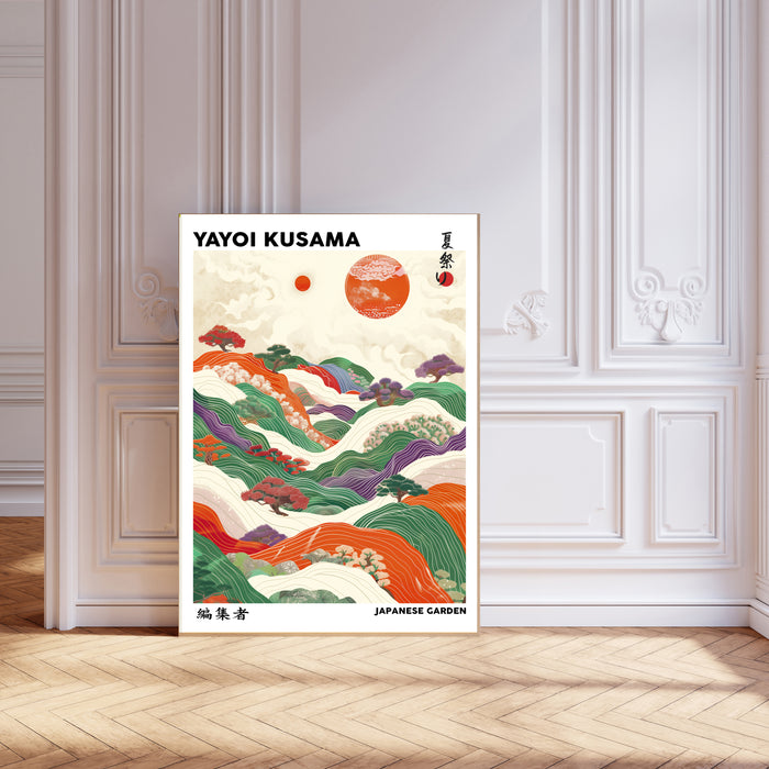 Yayoi Kusama Inspired Japanese Garden Art Print