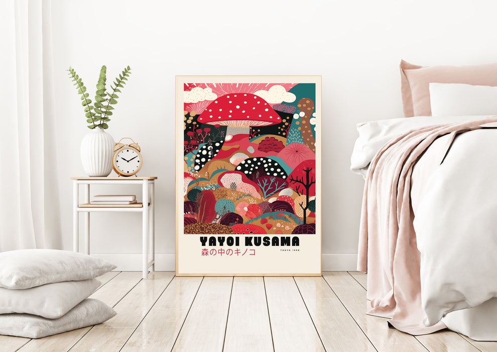 Yayoi Kusama Mushroom Inspired Art Print