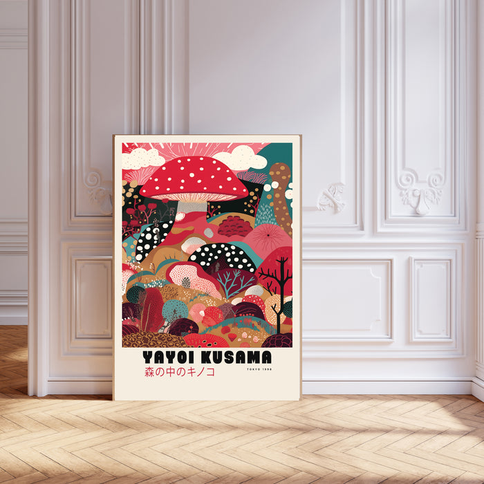 Yayoi Kusama Mushroom Inspired Art Print