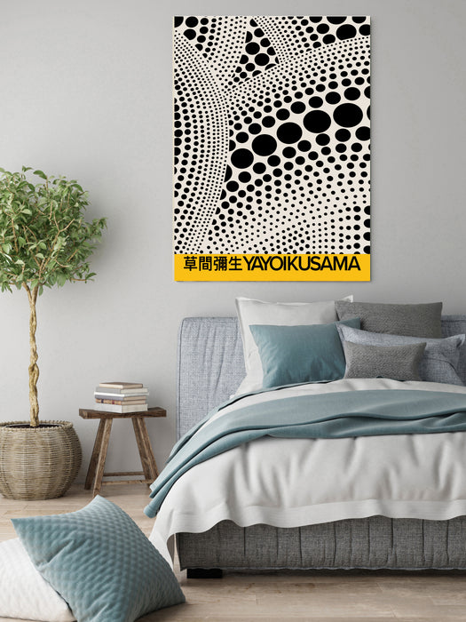 Japanese Yayoi Kusuma Black and Yellow Dots Art Print