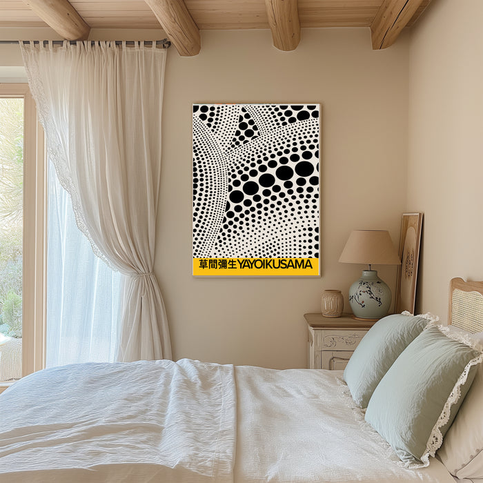 Japanese Yayoi Kusuma Black and Yellow Dots Art Print