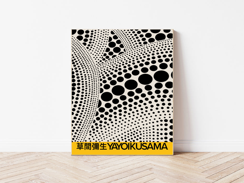 Yayoi Kusama Yellow and Black Spots Japanese Exhibition Print