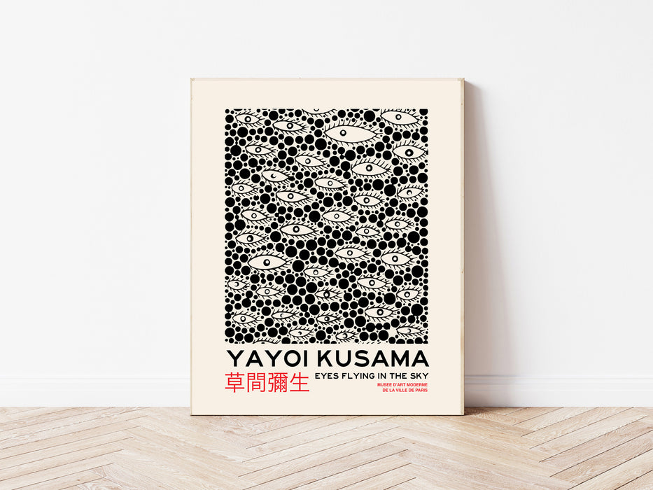 Yayoi Kusama Flying Eyes Black Print